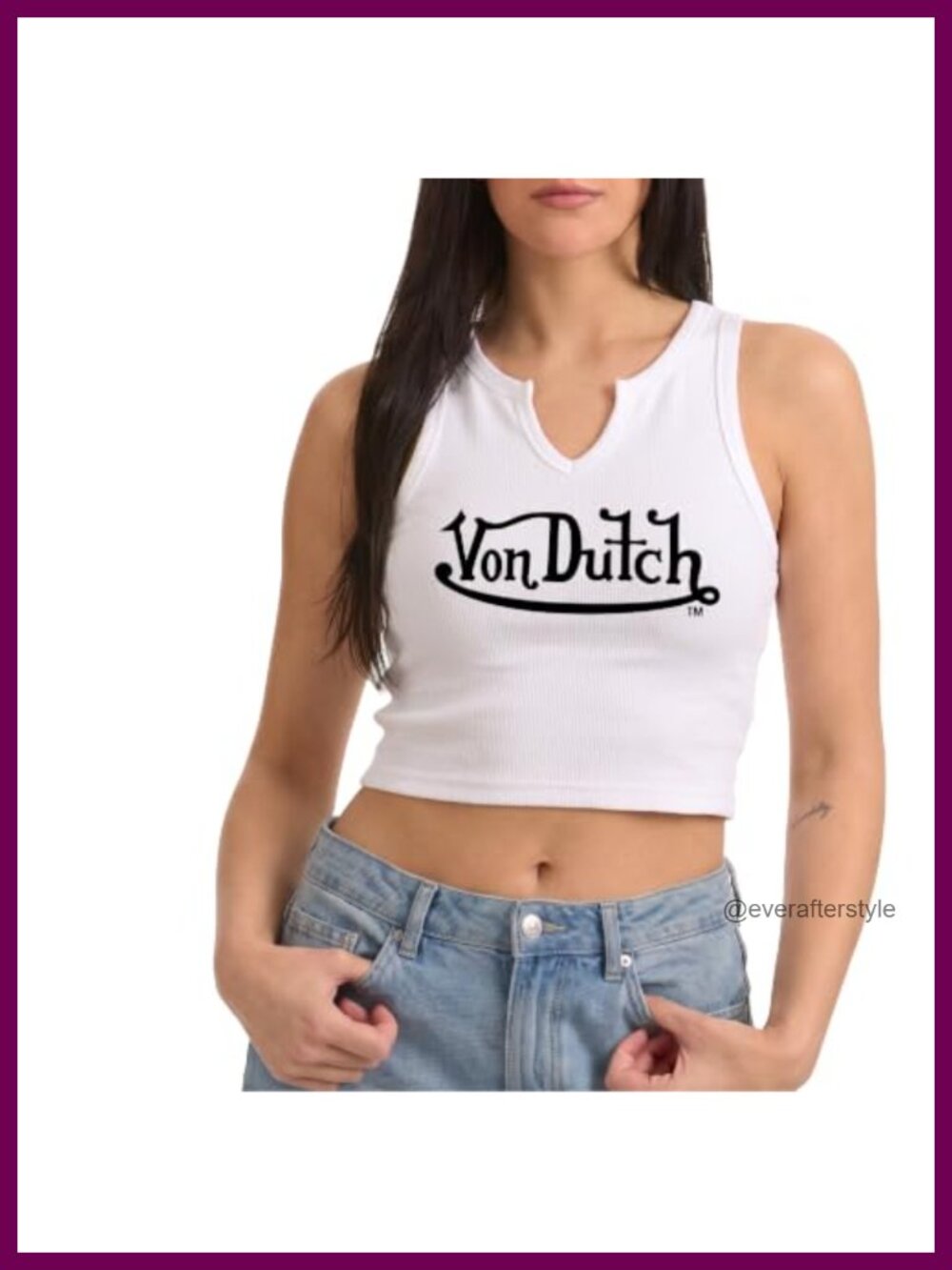 Von Dutch Graphic Tank Top Sleeveless Crew Neck Casual Summer